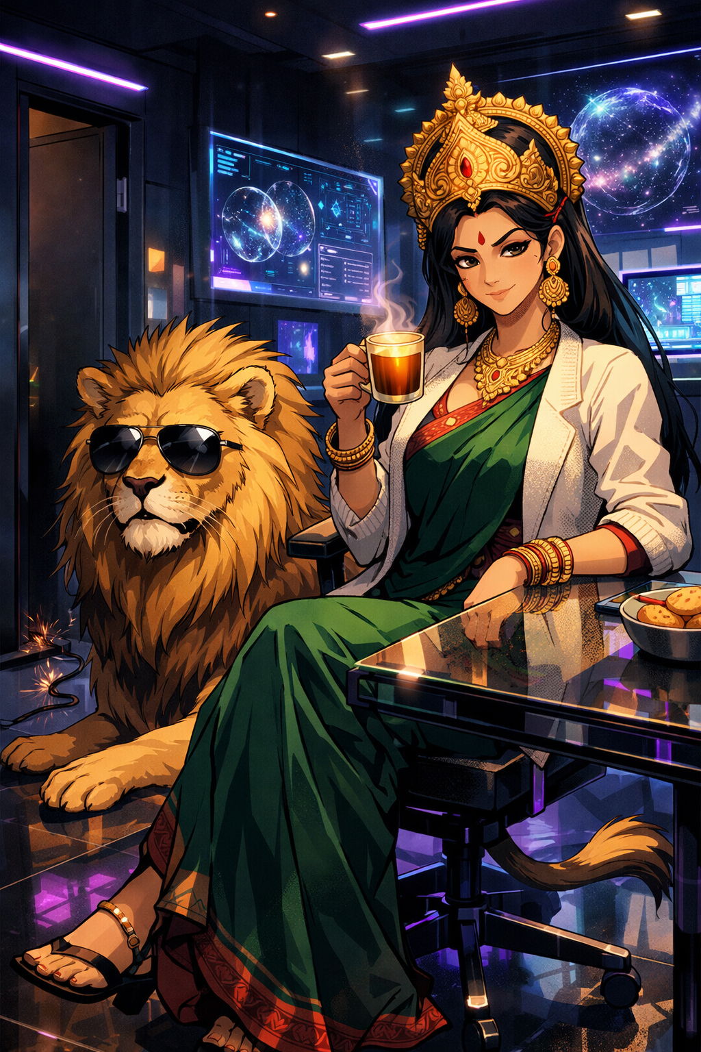 Maa Knows Everything, a TechnoMysticTales anime-manhwa art illustration
