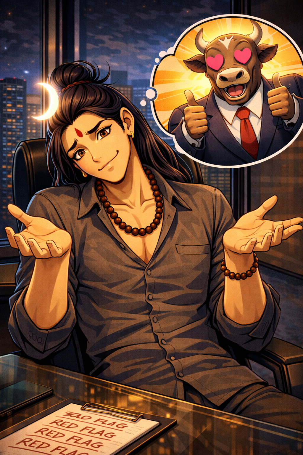 Shiva Ji's Divine Resume, a TechnoMysticTales anime-manhwa art illustration