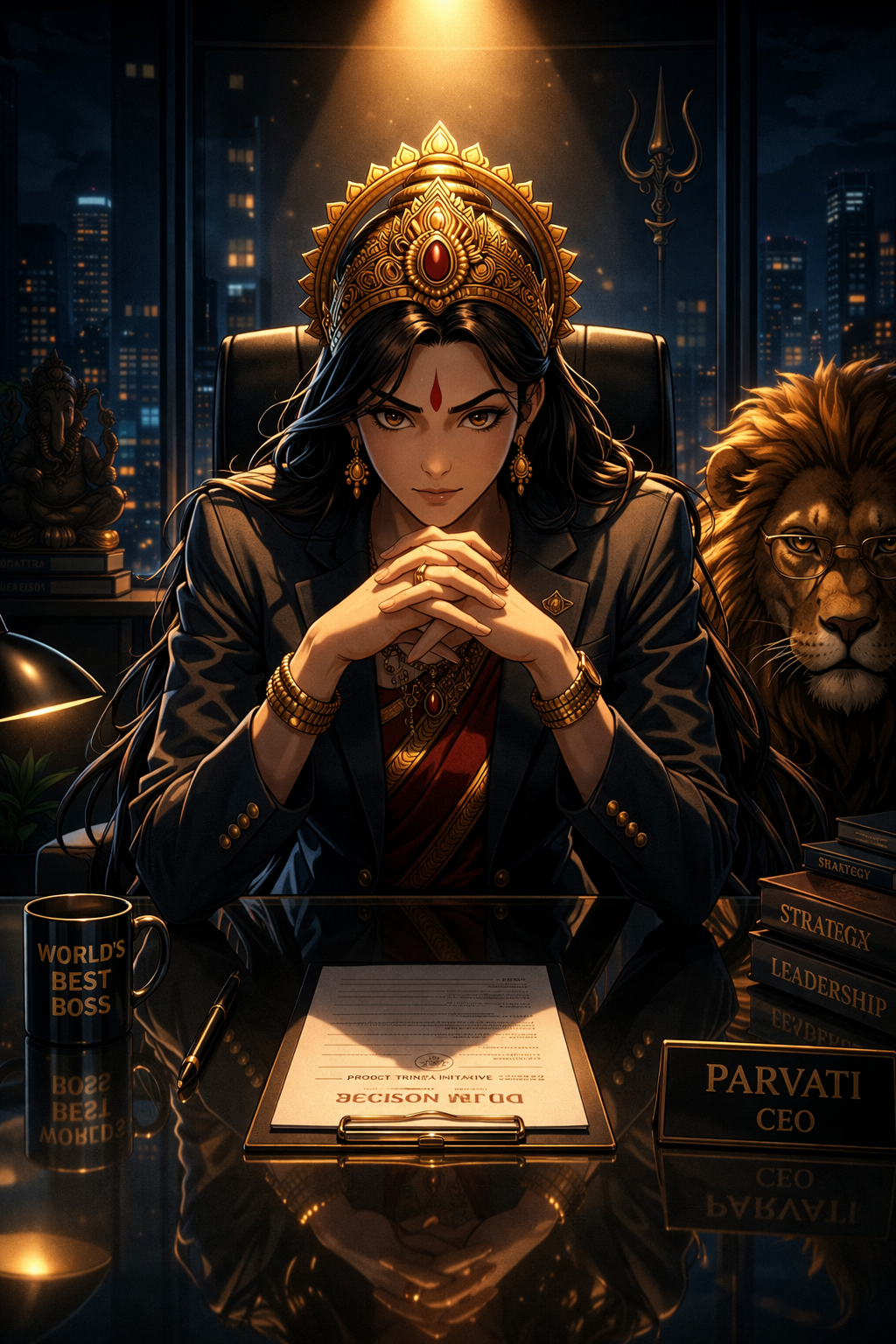 Shiva Ji's Divine Resume, a TechnoMysticTales anime-manhwa art illustration