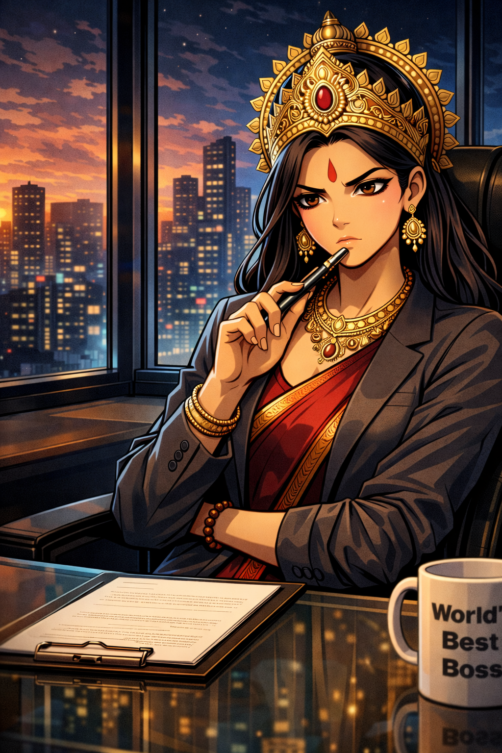 Shiva Ji's Divine Resume, a TechnoMysticTales anime-manhwa art illustration