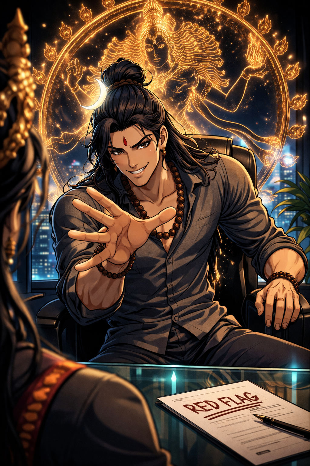 Shiva Ji's Divine Resume, a TechnoMysticTales anime-manhwa art illustration
