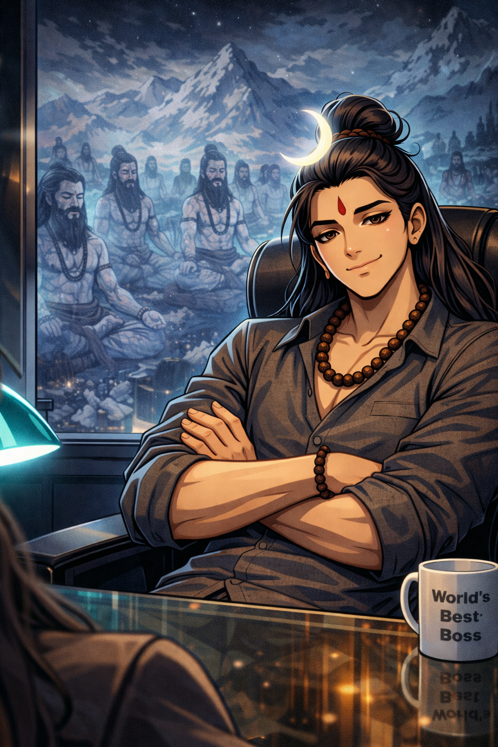 Shiva Ji's Divine Resume, a TechnoMysticTales anime-manhwa art illustration