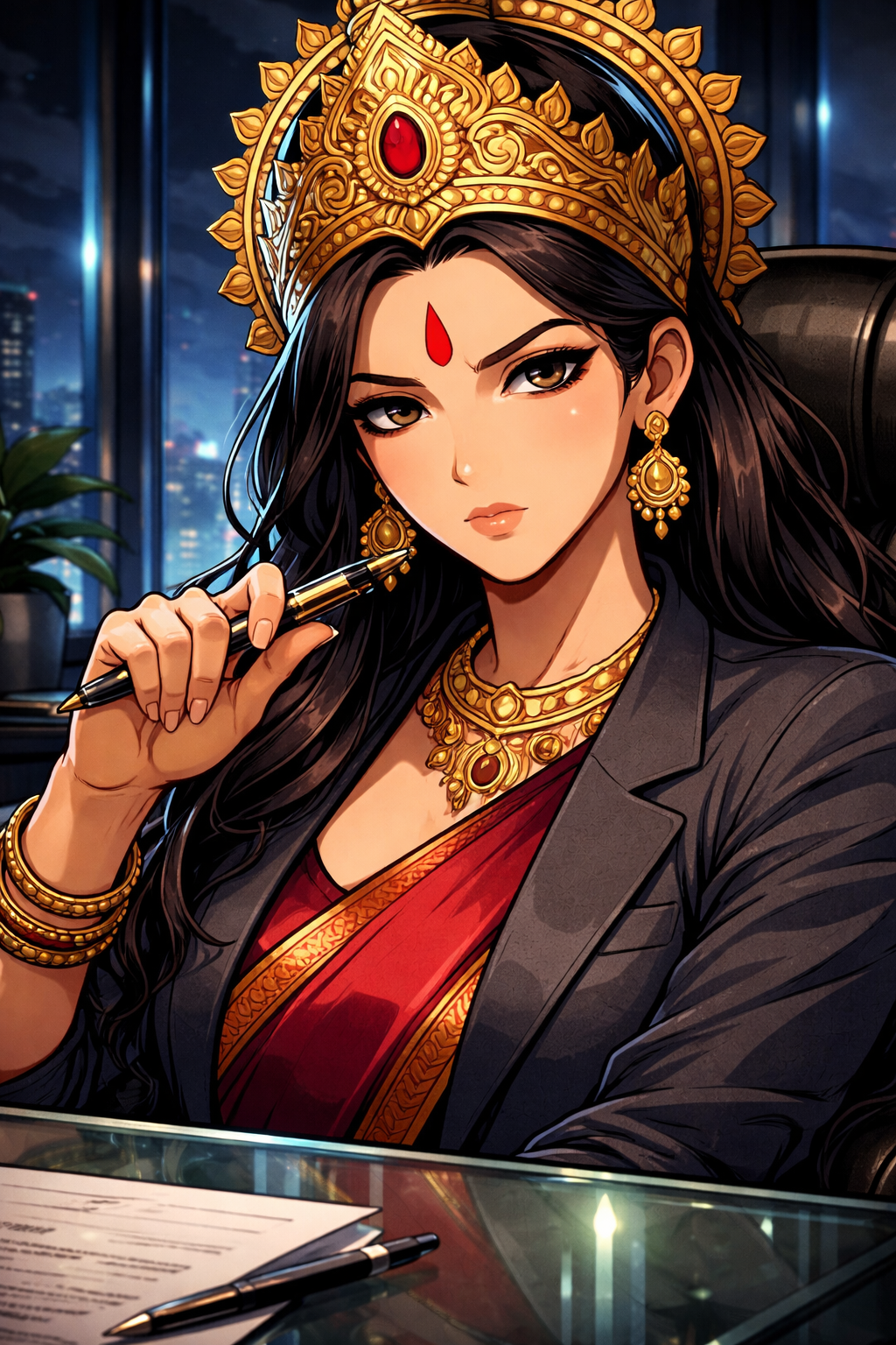 Shiva Ji's Divine Resume, a TechnoMysticTales anime-manhwa art illustration