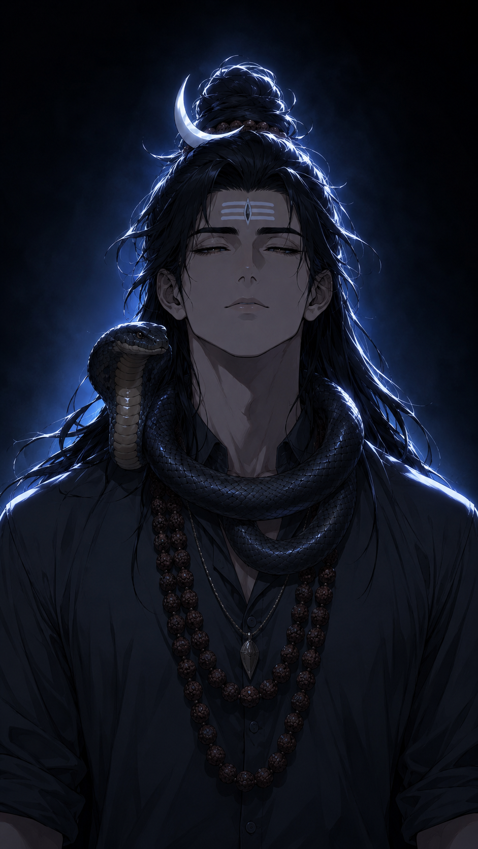 Tripura Sundari In Golden Stillness, a TechnoMysticTales anime-manhwa art illustration