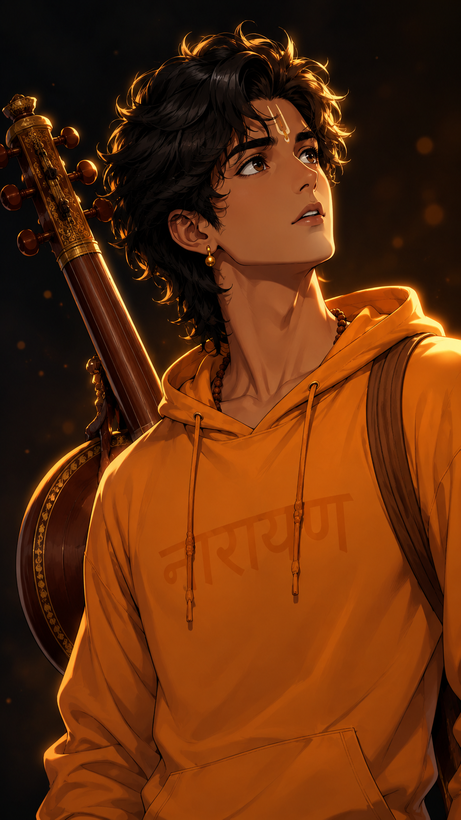 Tripura Sundari In Moonlit Power, a TechnoMysticTales anime-manhwa art illustration