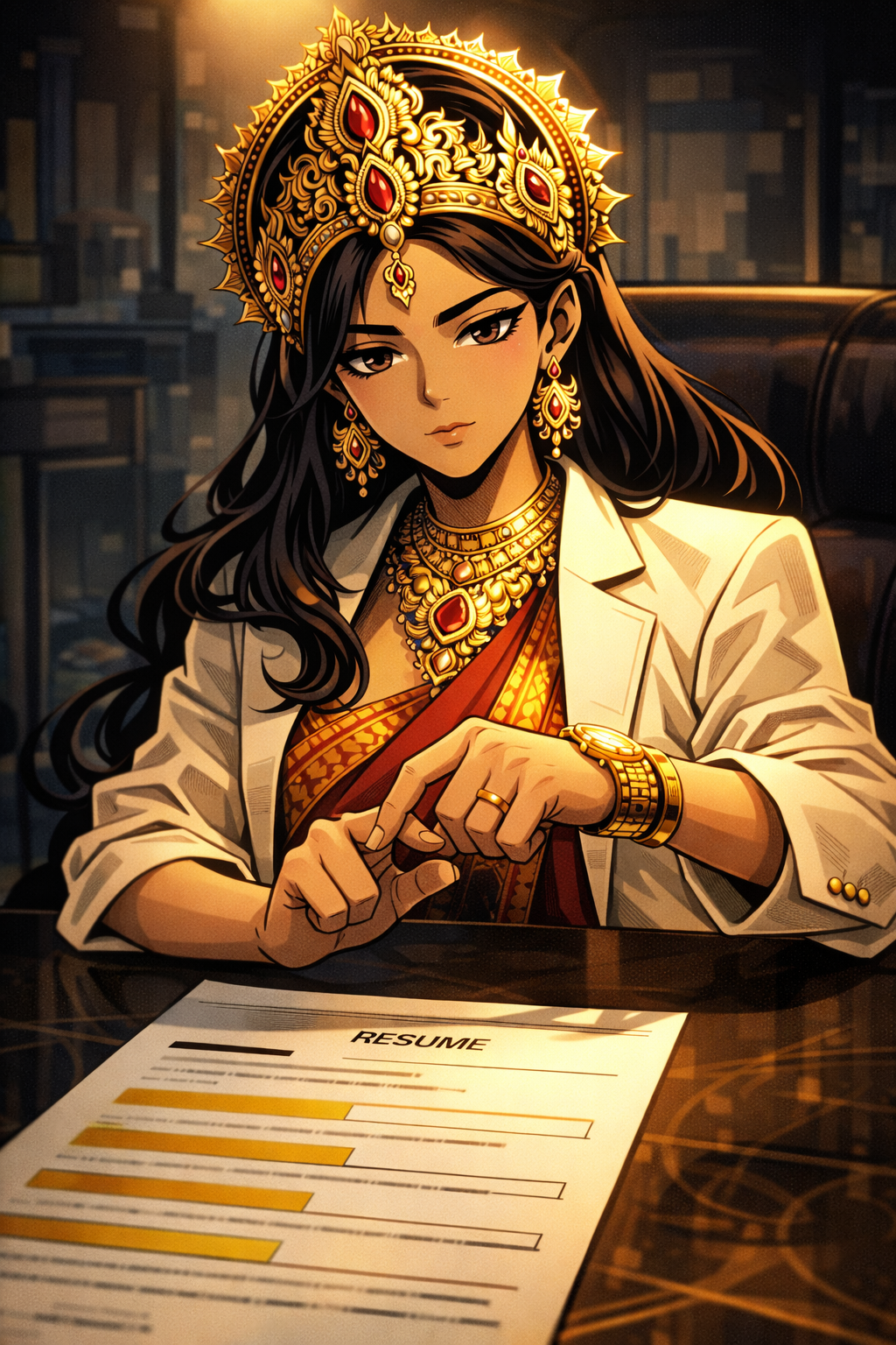 Vishnu Ji's Divine Resume, a TechnoMysticTales anime-manhwa art illustration