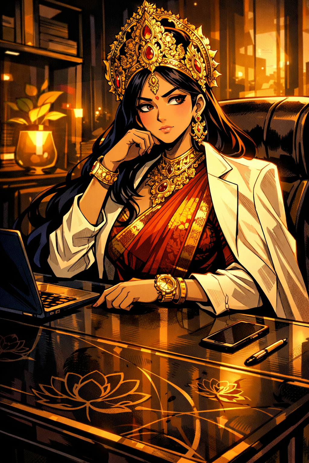 Vishnu Ji's Divine Resume, a TechnoMysticTales anime-manhwa art illustration