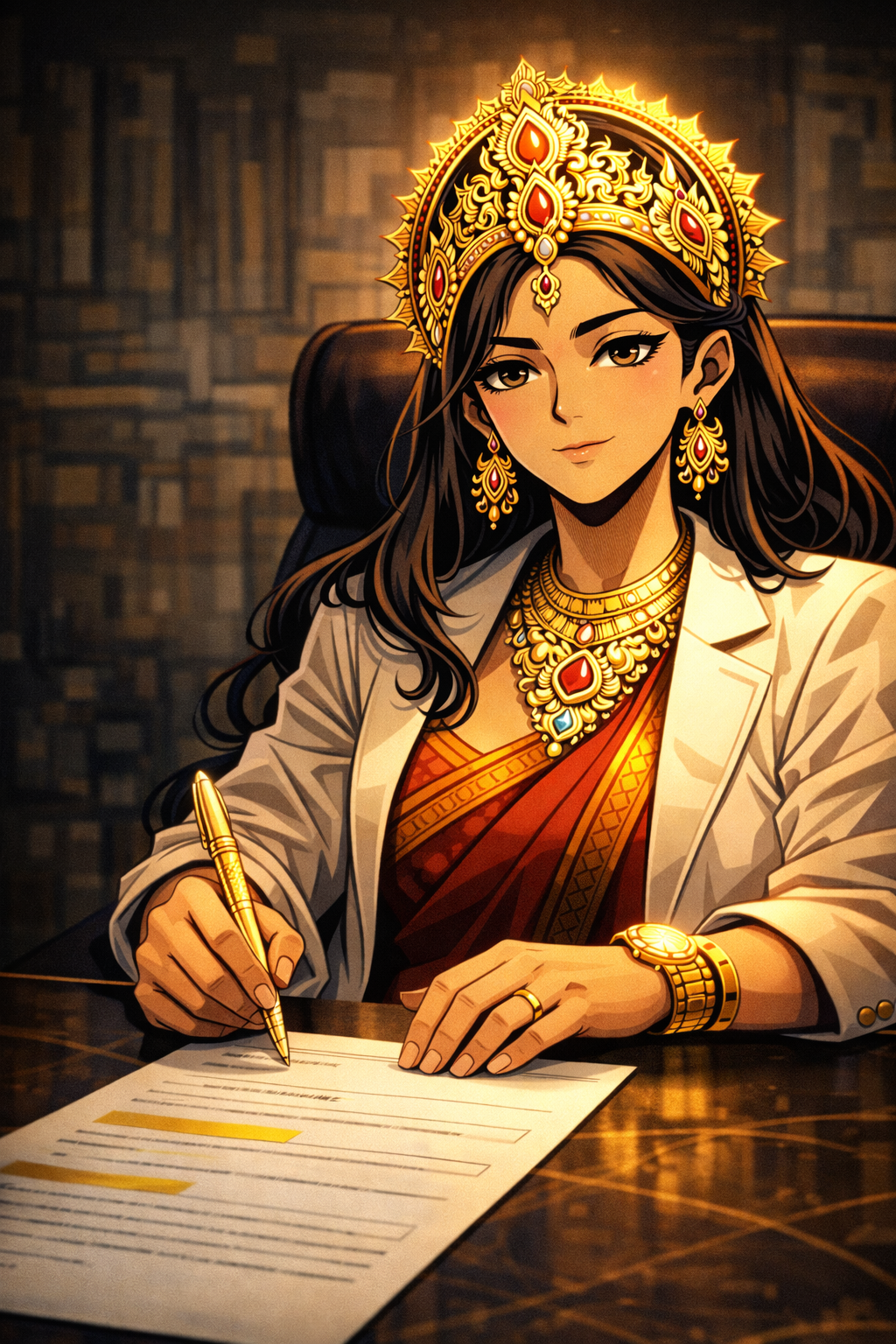 Vishnu Ji's Divine Resume, a TechnoMysticTales anime-manhwa art illustration
