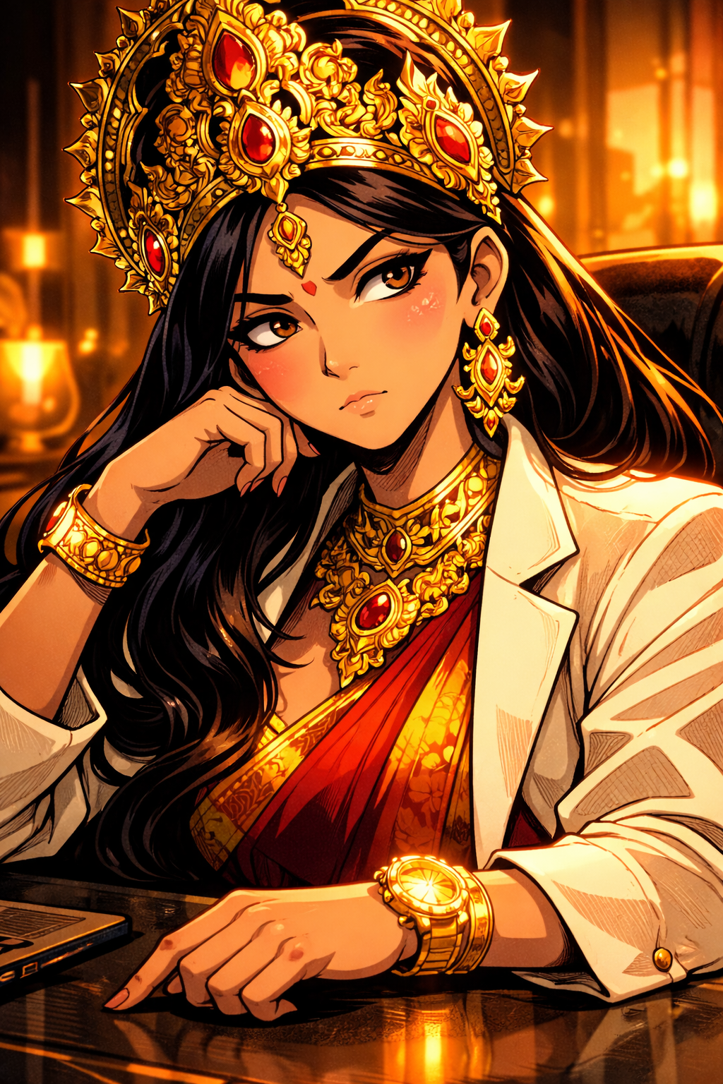 Vishnu Ji's Divine Resume, a TechnoMysticTales anime-manhwa art illustration