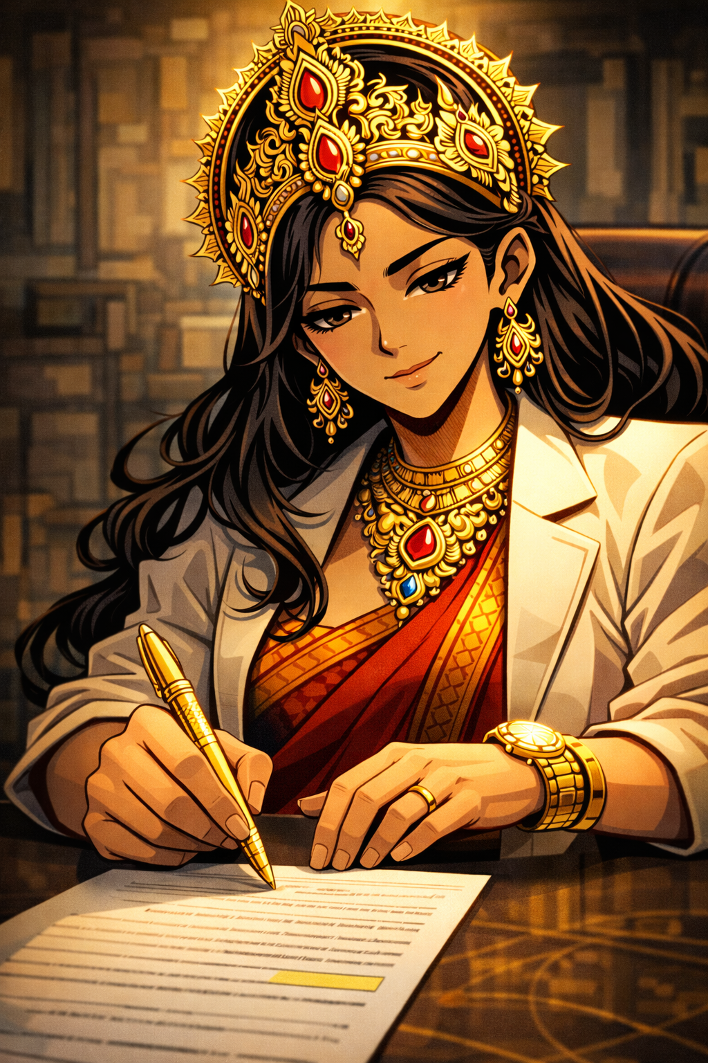 Vishnu Ji's Divine Resume, a TechnoMysticTales anime-manhwa art illustration