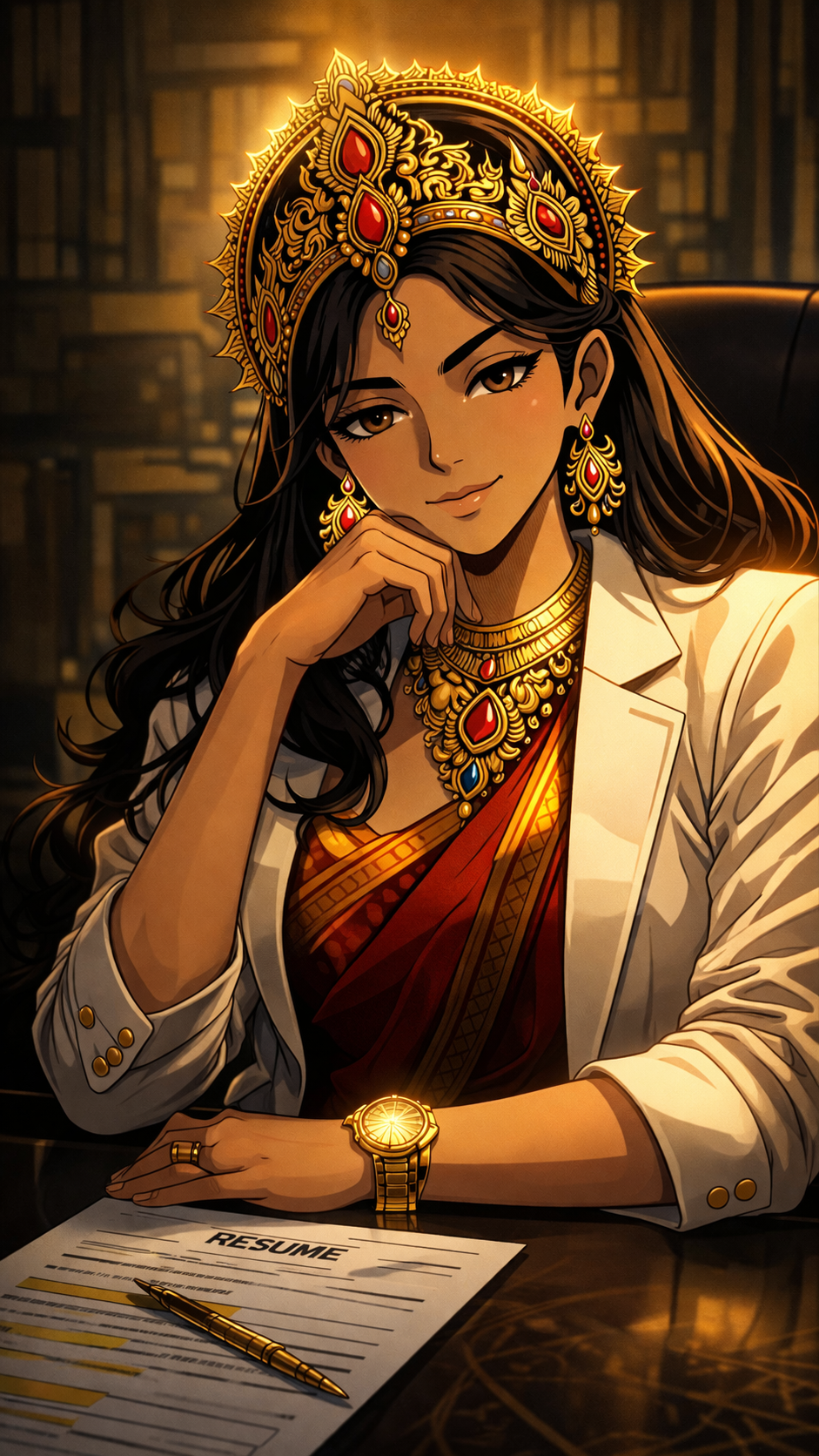 Vishnu Ji's Divine Resume, a TechnoMysticTales anime-manhwa art illustration